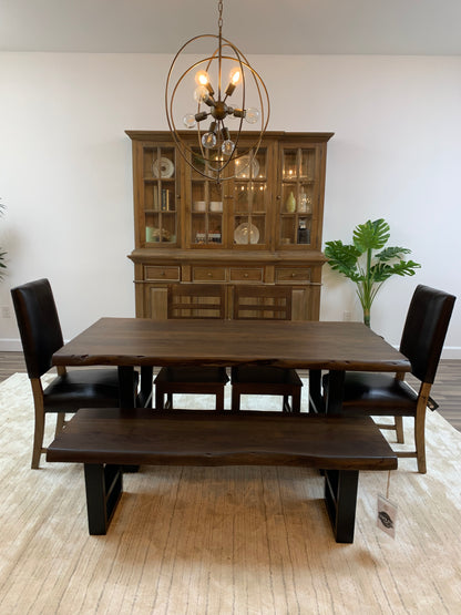 Malcolm Acacia 72" Live Edge Dining Table - Natural + Black