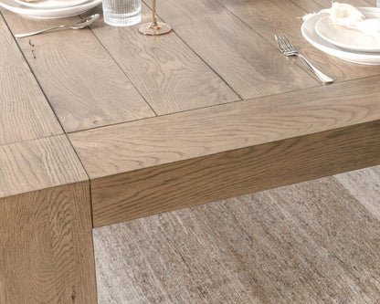 Hendrix 60" Square Oak Dining Table - Cafe Brown