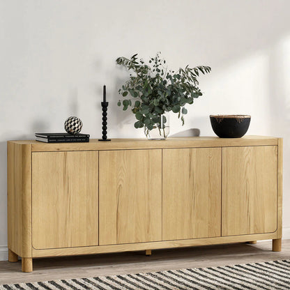 Olin 80" 4 Door Oak Sideboard - Light Natural
