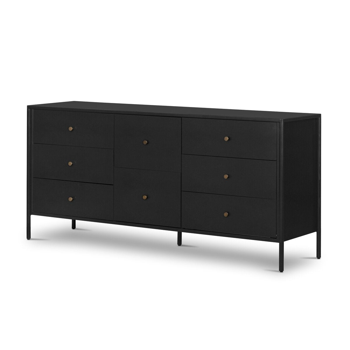 Ellington 70" 8 Drawer Dresser - Black Iron + Bronze