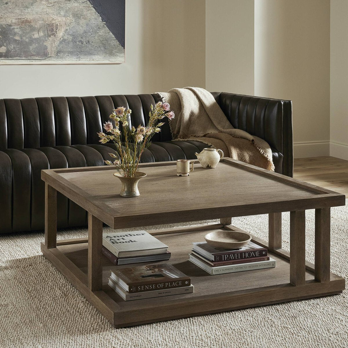 Gael 40" Square Coffee Table - Warm Natural