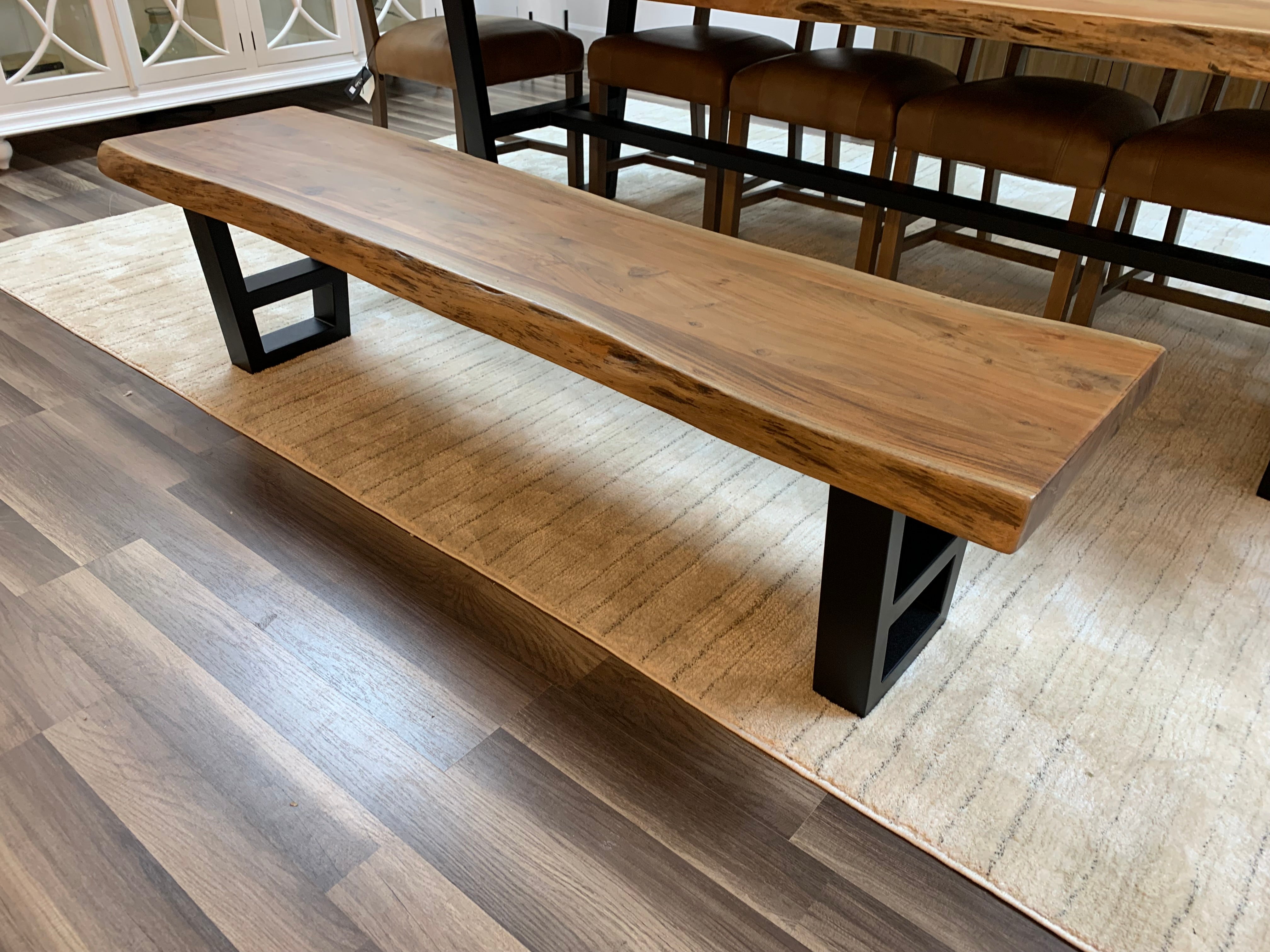 Malcolm Acacia Live Edge Dining Bench - Natural