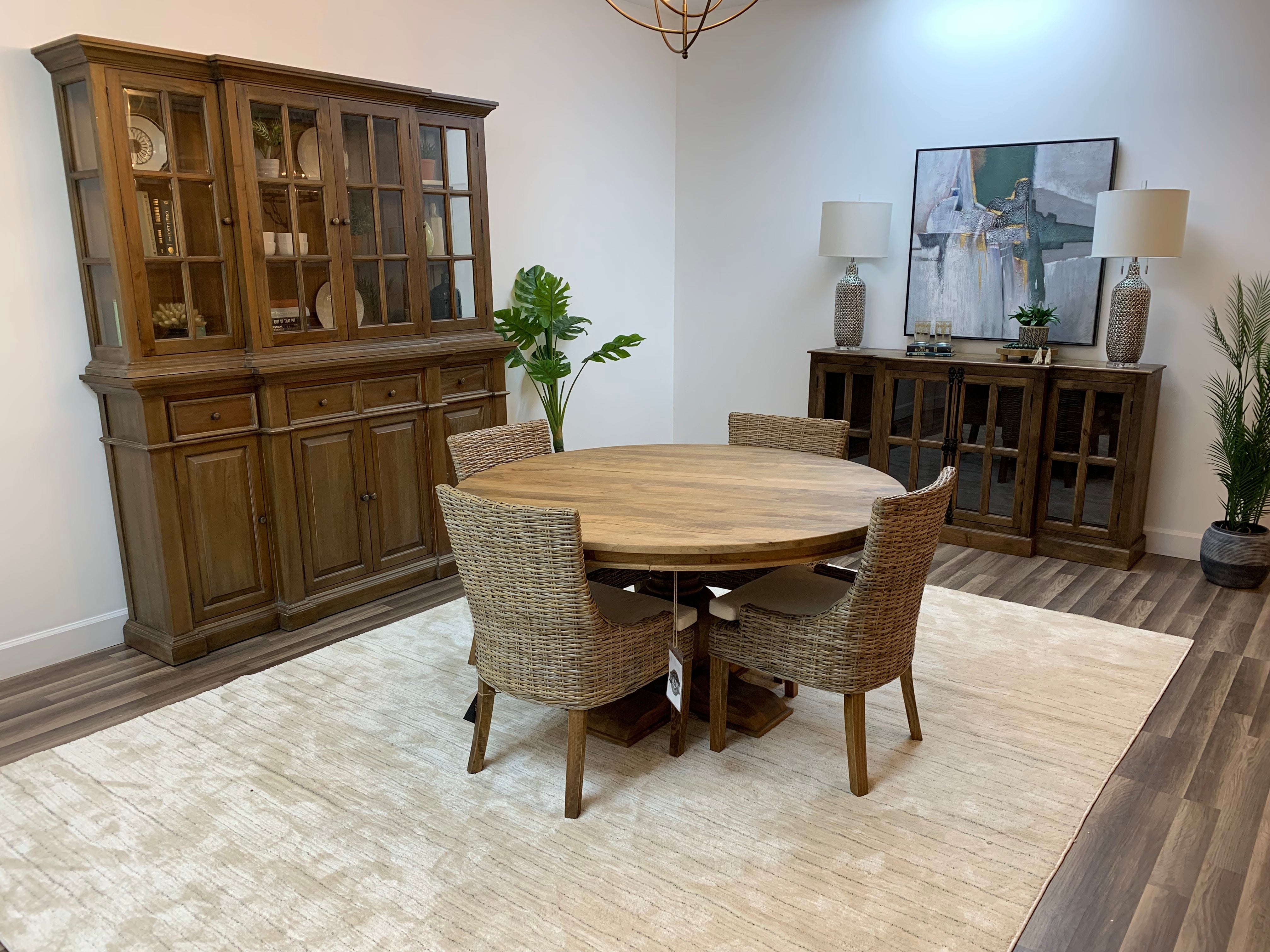 Marcia 60" Acacia Round Dining Table - Natural