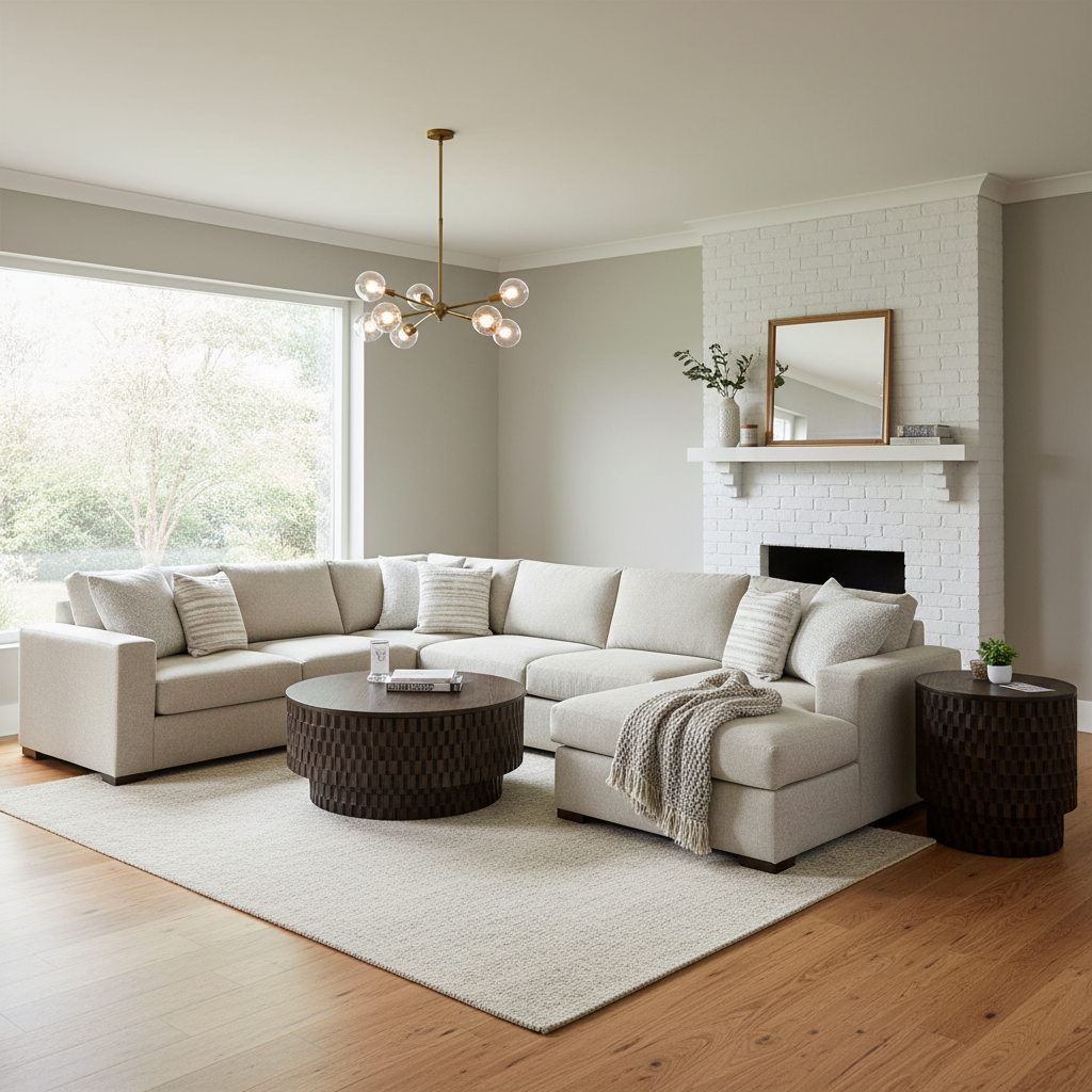 Gretchen Quick Ship 144” x 107" Sectional + Right Arm Facing Chaise - Crypton Quicksilver