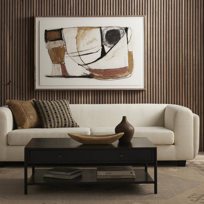 Ellington 46" 2 Drawer Coffee Table - Black Iron + Bronze