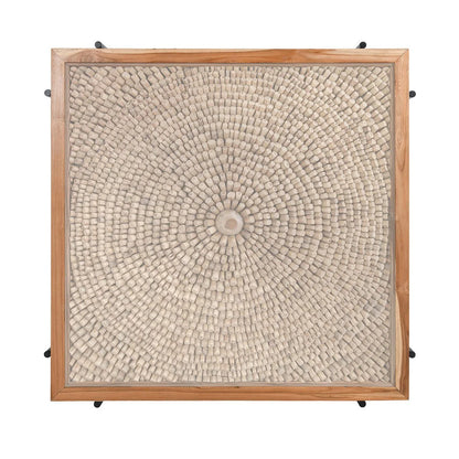 Maryam 50" Teak Square Coffee Table - Natural + Black