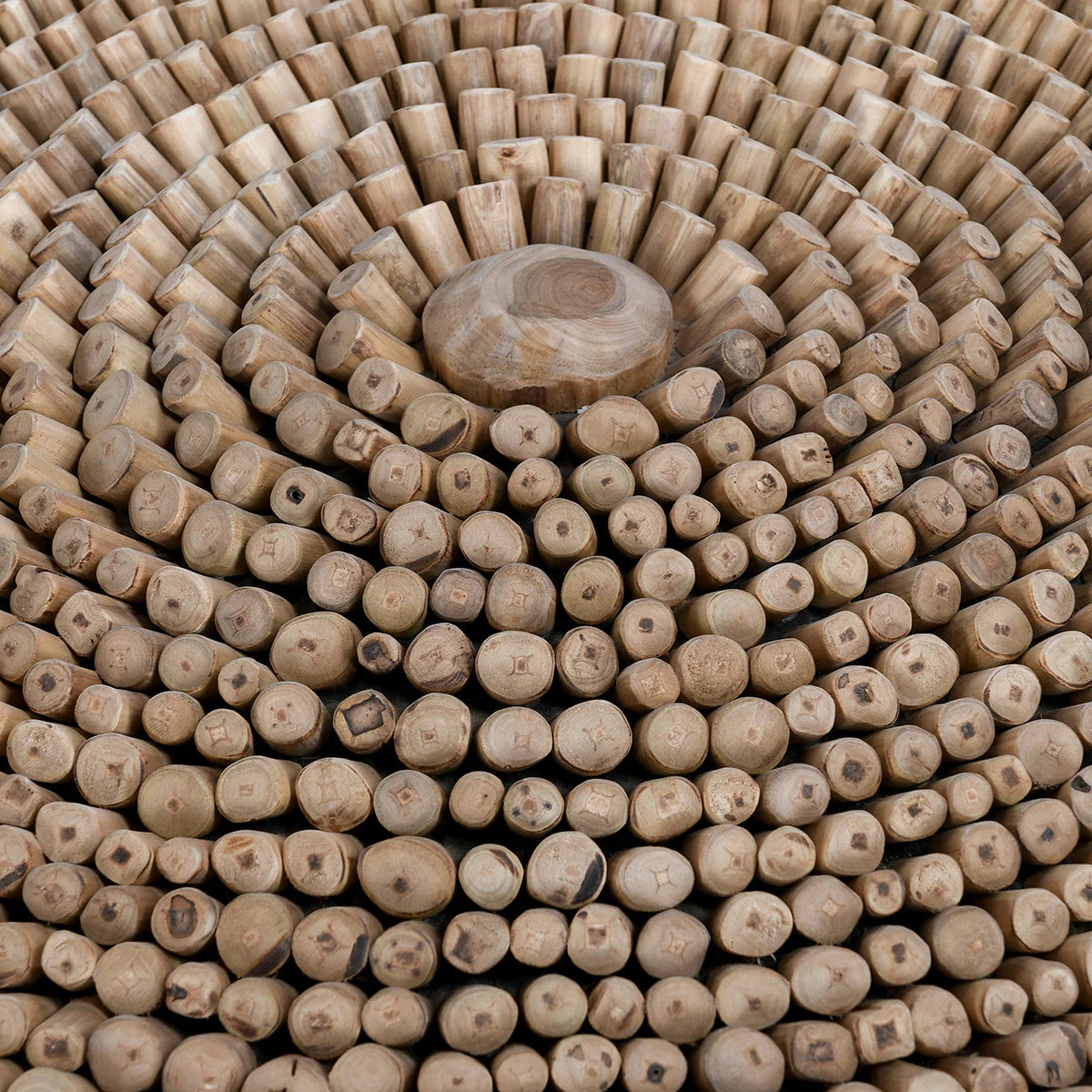 Maryam 50" Teak Square Coffee Table - Natural + Black