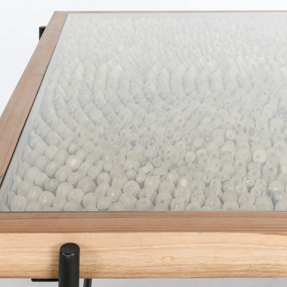 Maryam 50" Teak Square Coffee Table - Natural + Black