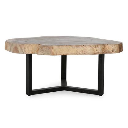 Peregrine 40" Solid Wood Live Edge Coffee Table - Natural + Iron