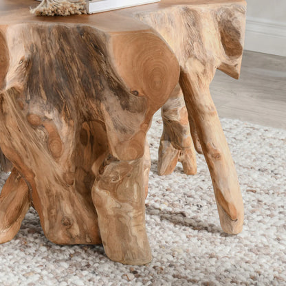 Crete 24" Reclaimed Teak Root End Table - Natural