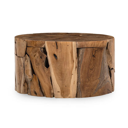 Daphene 32" Solid Wood Round Coffee Table - Natural