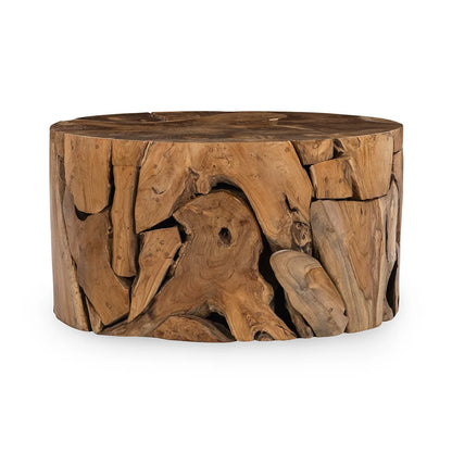Daphene 32" Solid Wood Round Coffee Table - Natural