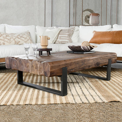 Gideon 55" Rectangle Coffee Table - Rustic Brown