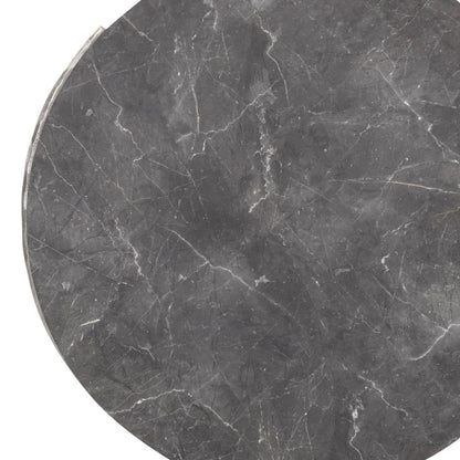 Nicholas 42" Solid Wood Round Coffee Table - White Wash + Gray Stone