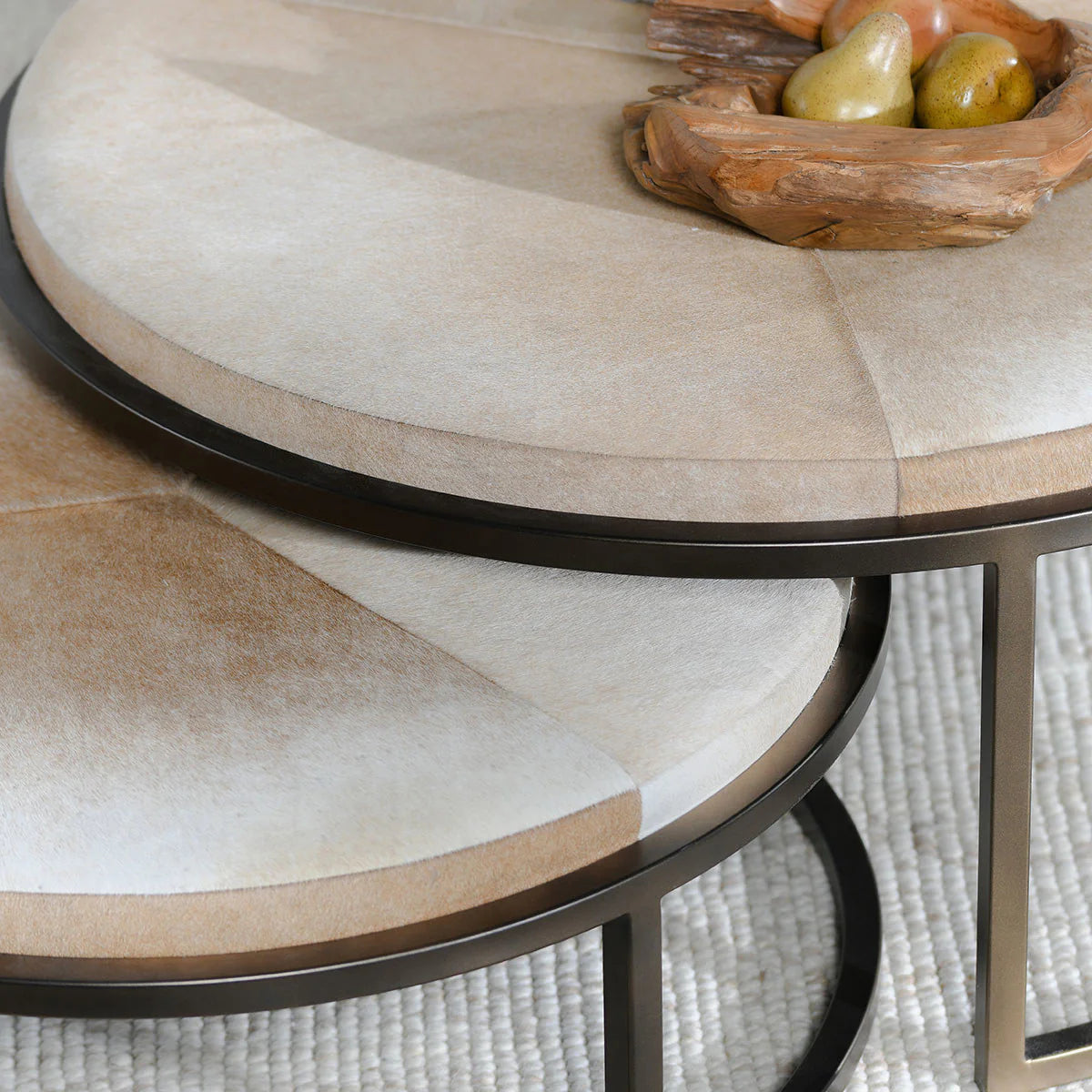 Abilene 40" Nesting Tables - Canyon Sand + Iron