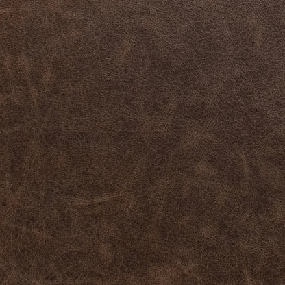 Jude 40" Top Grain Leather Round Coffee Table - Cocoa Brown