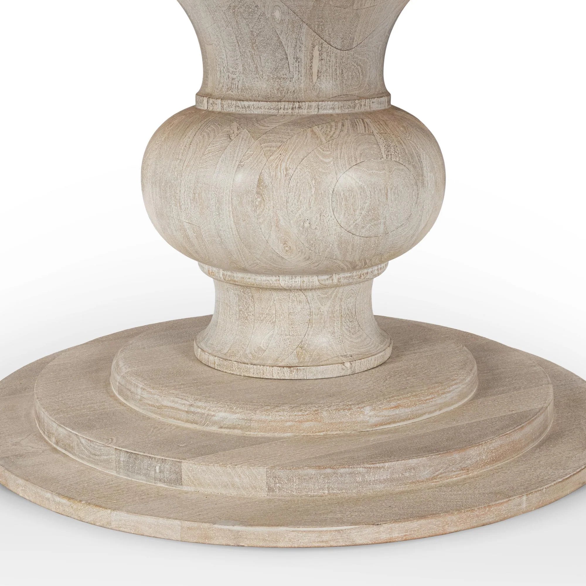 Camille 72" Round Dining Table - New White Wash