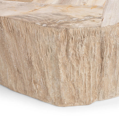 Mossi 38" Petrified Wood Coffee Table - Coastal Birch