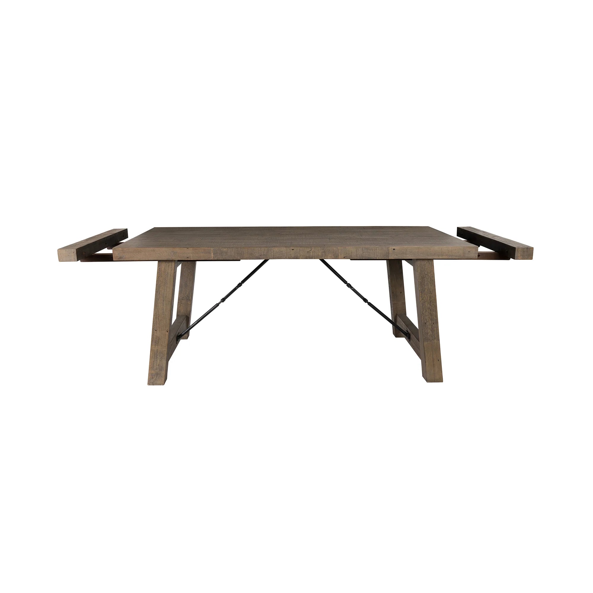 Modesto 84" - 106" Reclaimed Pine Extension Dining Table - Charcoal Wash