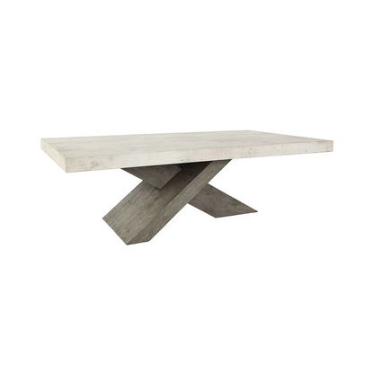Tempe 54" Reclaimed Pine Rectangle Coffee Table - White + Distressed Brown