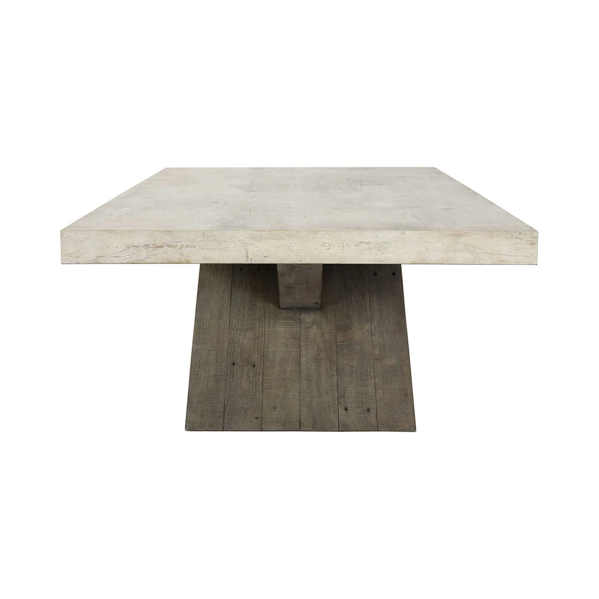 Tempe 54" Reclaimed Pine Rectangle Coffee Table - White + Distressed Brown