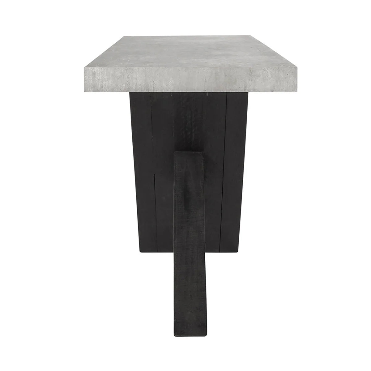 Tempe 72" Reclaimed Pine Console Table - Black + Weathered Cement