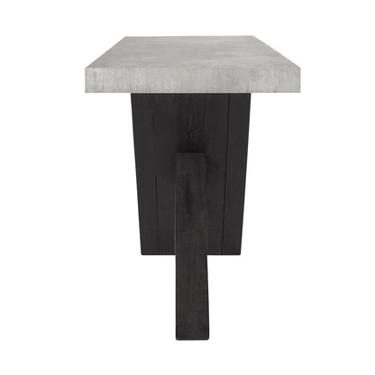 Tempe 72" Reclaimed Pine Console Table - Black + Weathered Cement