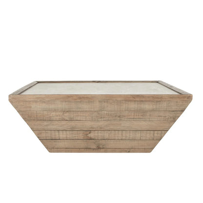 Corolla 48" Reclaimed Pine Coffee Table - Natural + Antique White