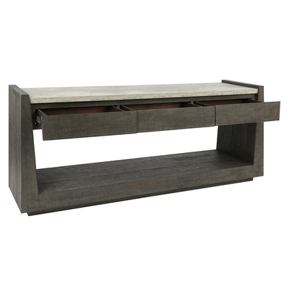 Connor 70" 3 Drawer Console Table - Antique Gray