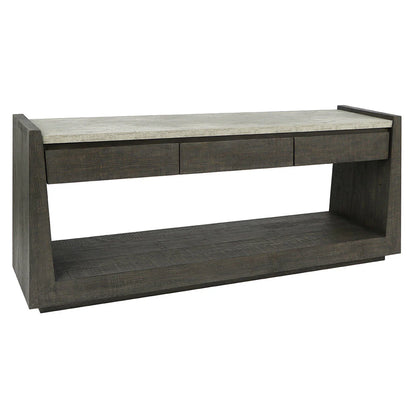 Connor 70" 3 Drawer Console Table - Antique Gray