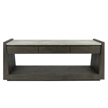 Connor 70" 3 Drawer Console Table - Antique Gray