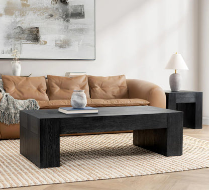 Bristow 60" Oak Rectangle Coffee Table - Aged Black