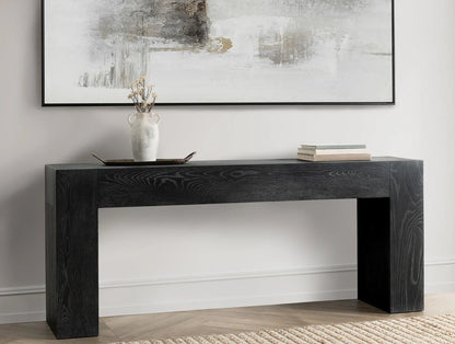Bristow 72" Oak Console Table - Aged Black