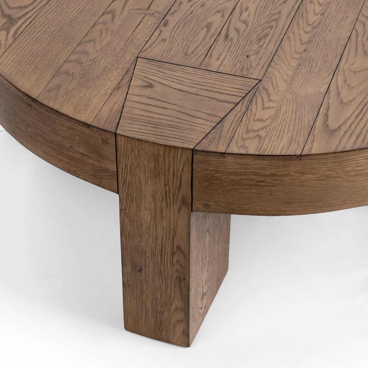 Bristow 44" Round Reclaimed Oak Coffee Table - Warm Natural