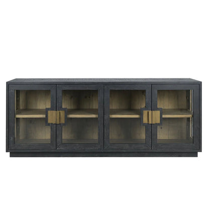 Mesa 90" 4 Door Glass Sideboard - Carbon Black
