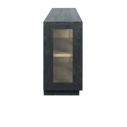 Mesa 90" 4 Door Glass Sideboard - Carbon Black
