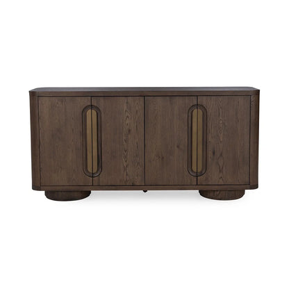 Alec 74" Oak 4 Door Sideboard - Toasted Brown