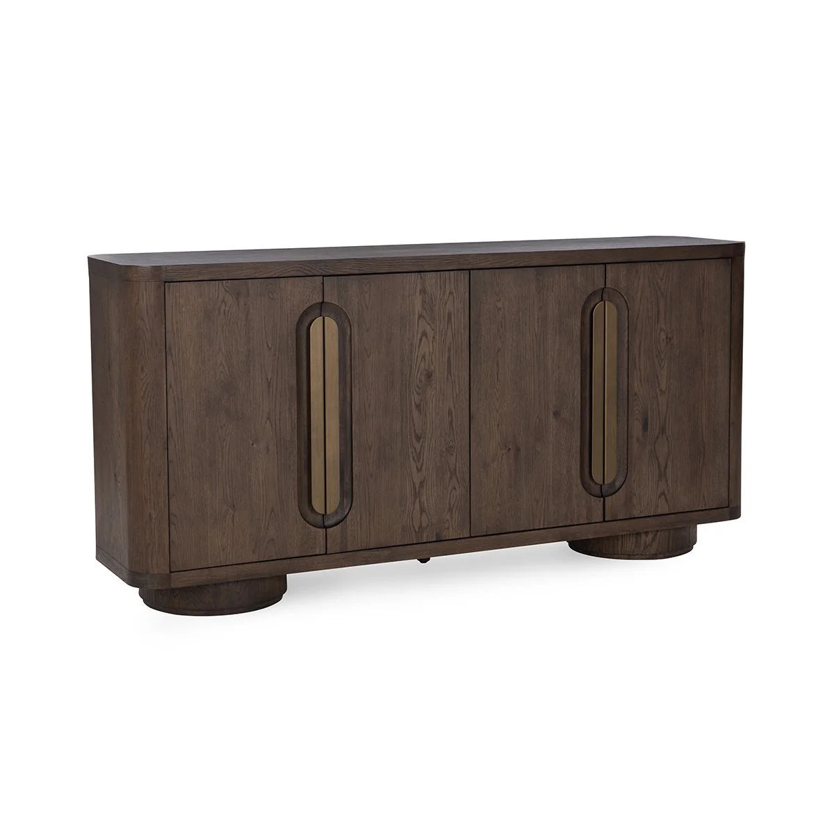 Alec 74" Oak 4 Door Sideboard - Toasted Brown
