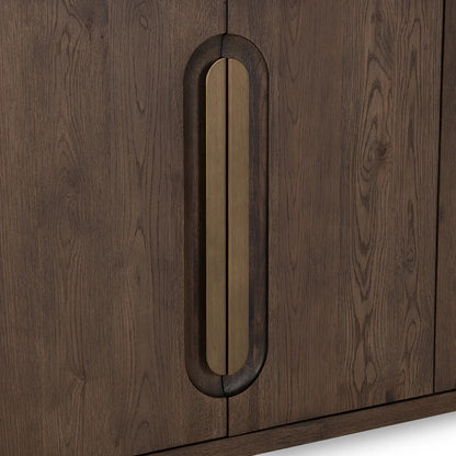 Alec 74" Oak 4 Door Sideboard - Toasted Brown