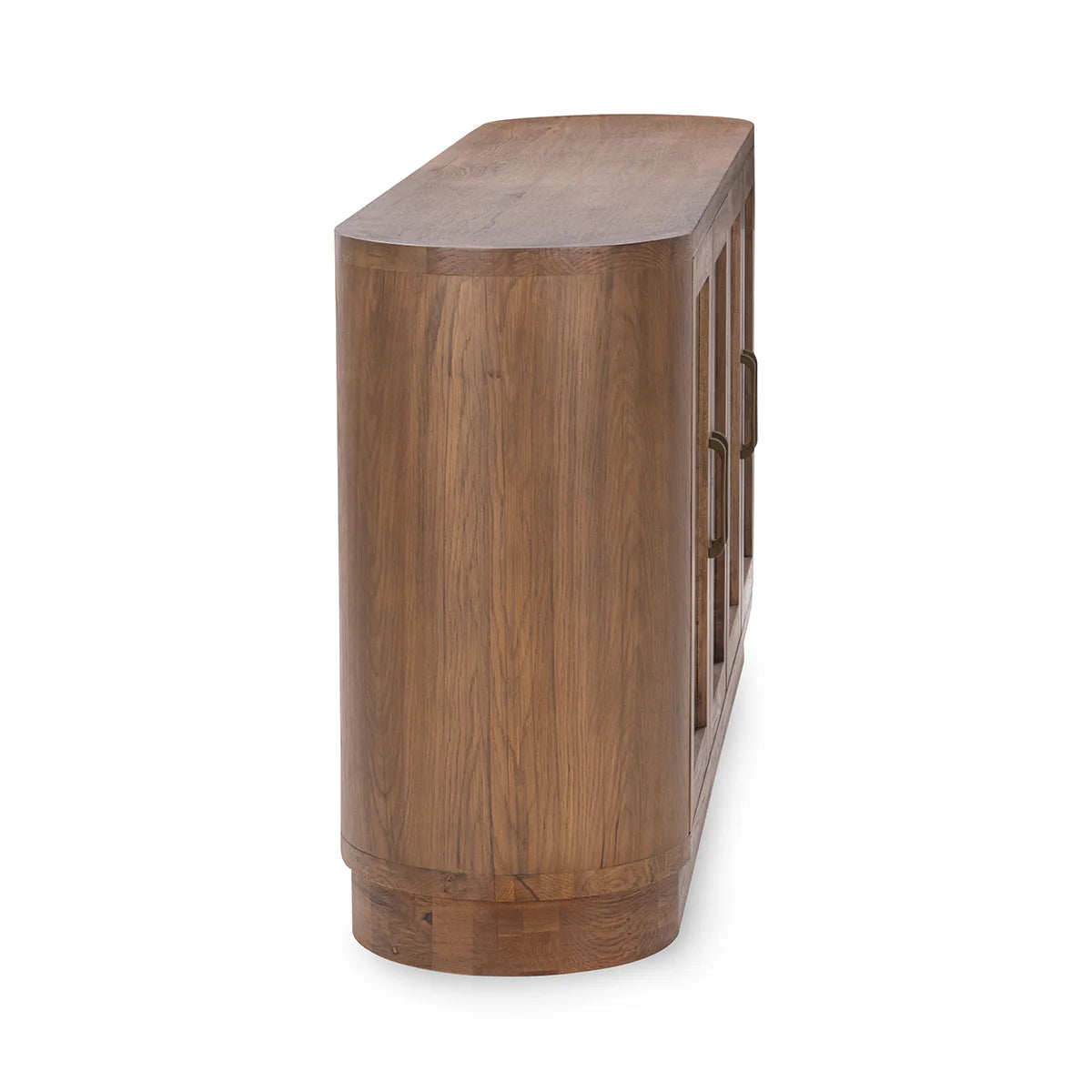 Xander 78" Oak 4 Door Glass Sideboard - Tawny Brown