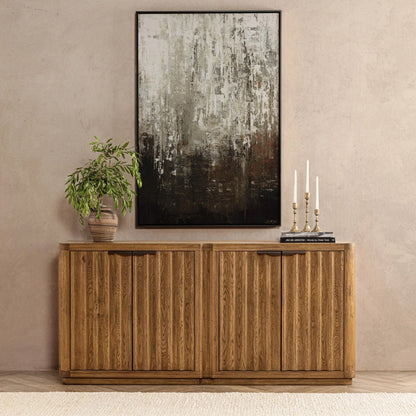 Lincoln 80" Oak 4 Door Sideboard - Tan Oak