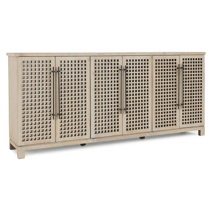Elijah 96" Pine 6 Door Sideboard - Cream