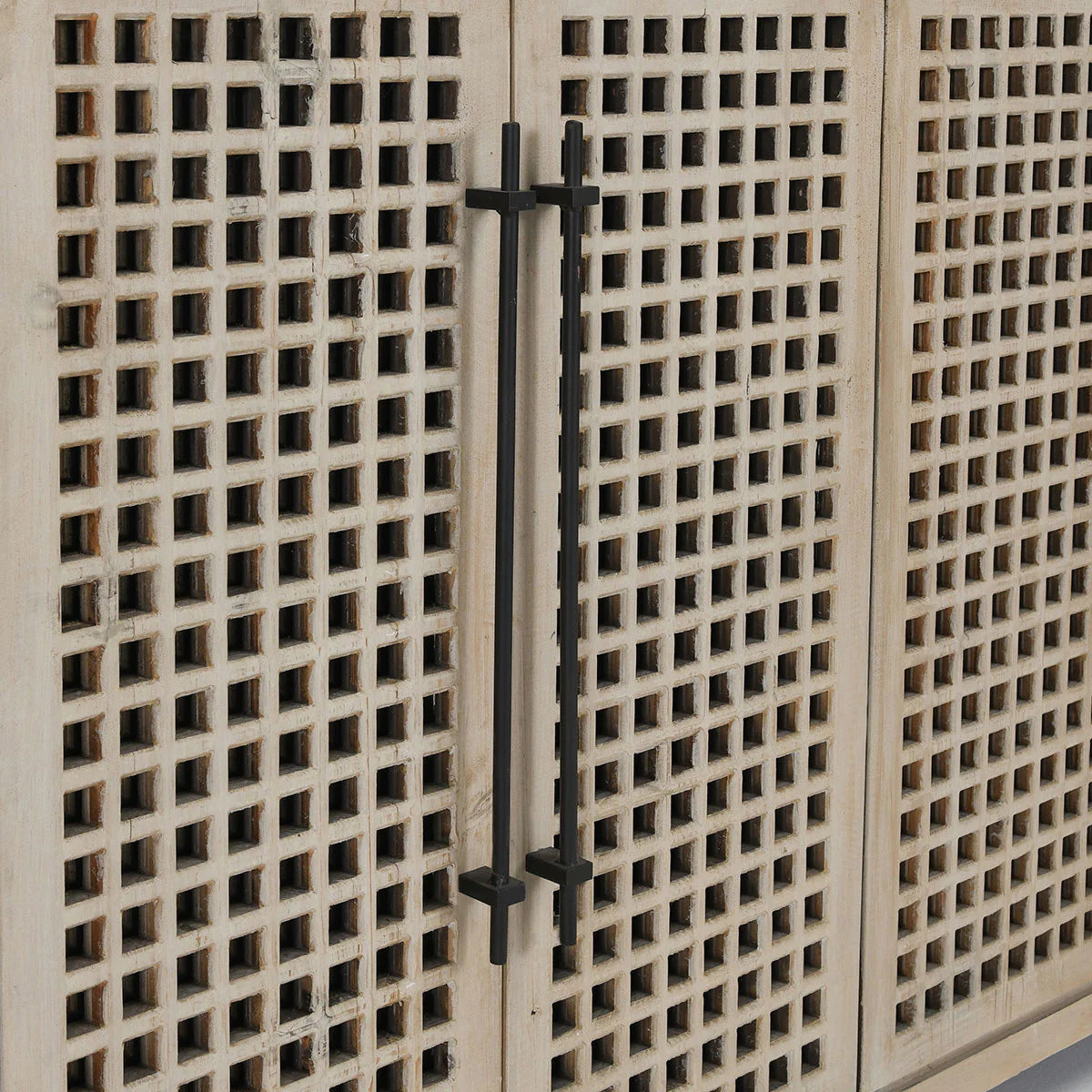 Elijah 96" Pine 6 Door Sideboard - Cream