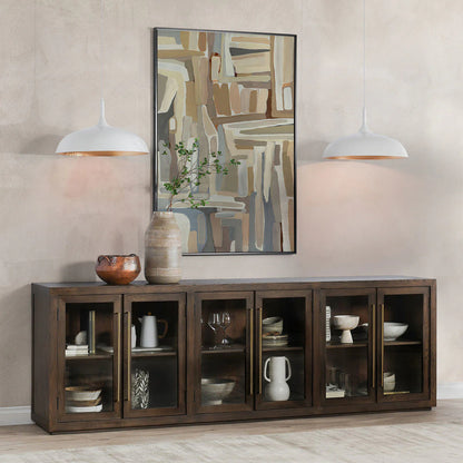 Tristan 108" Oak 6 Door Sideboard - Landmark Brown