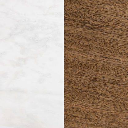 Nathan 82" Bar Cabinet - Medium Walnut + Cloud Marble