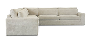 Ethan Express Ship 137" x 141" 5 Cushion Extra Deep Trillium Sectional w/ Kidney Pillows - Performance Dark Truffle