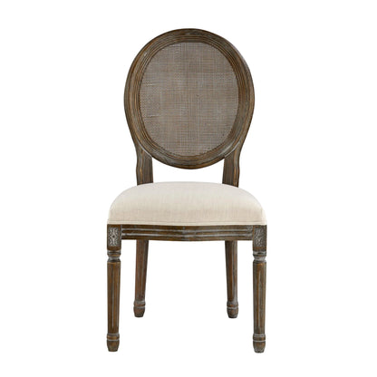 Hartwell Oval Mesh Back Elm Dining Chair - Putty