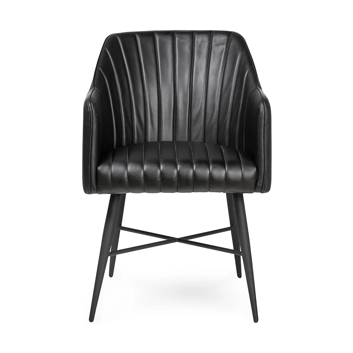 Danika Top Grain Leather Dining Chair - Midnight Raven