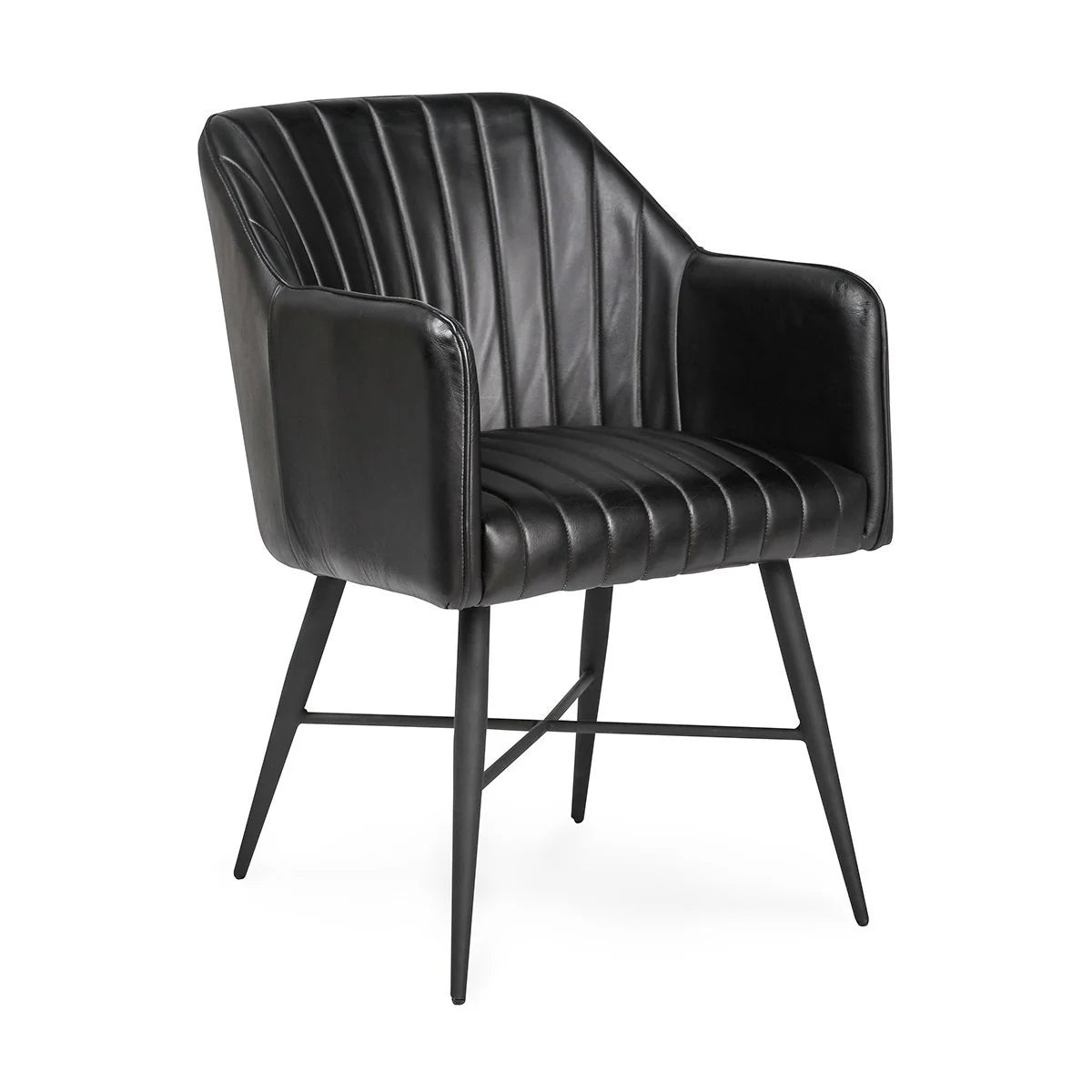 Danika Top Grain Leather Dining Chair - Midnight Raven