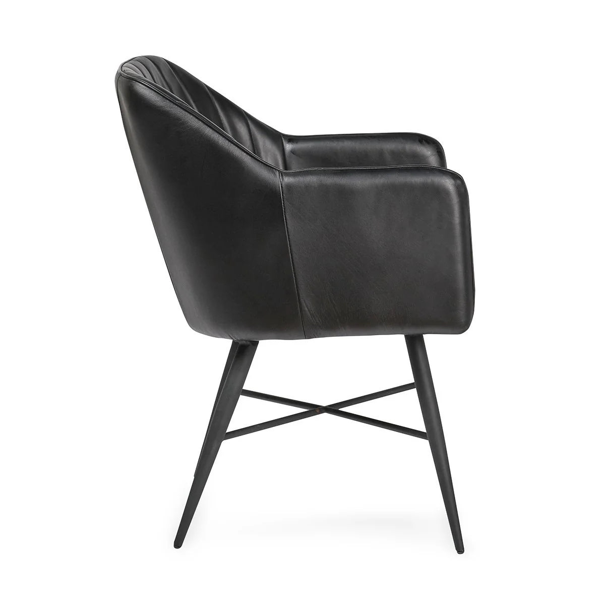 Danika Top Grain Leather Dining Chair - Midnight Raven